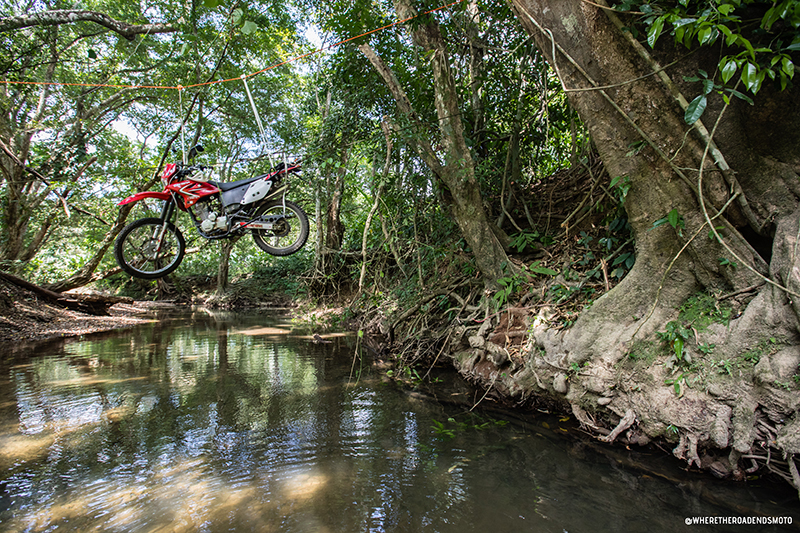 motorcylce crossing Darién Gap